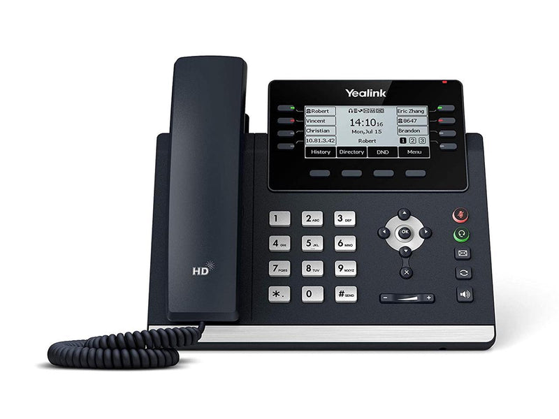 Yealink SIP-T43U IP Phone - Corded - Wall Mountable, Desktop - Gray